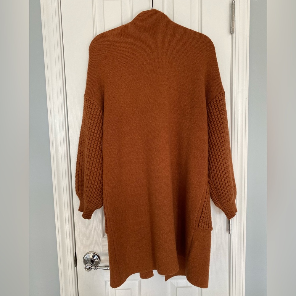 Lulu's Rust Cable Knit Open-Front Cardigan - Picture 9 of 16